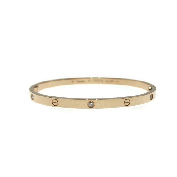 Cartier Love Bracelet 6P Diamonds 18K Rose Gold Size 17(small modle) - Picture 1 of 13